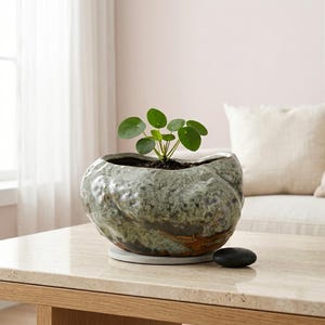 Retro Ceramic Flower Pot Handmade Succulent Planter Chinese Bonsai Pot Plant Lover Gift Home Decor