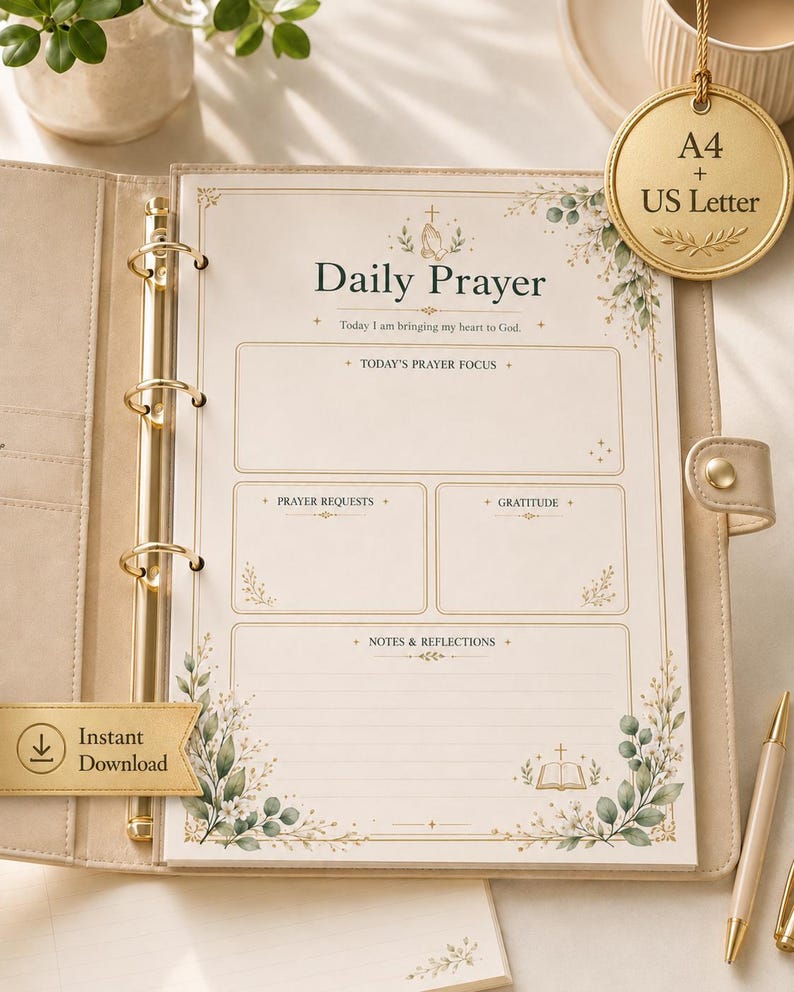 Christian Prayer Journal Printable, Bible Study Notes, Gratitude Prayer ...