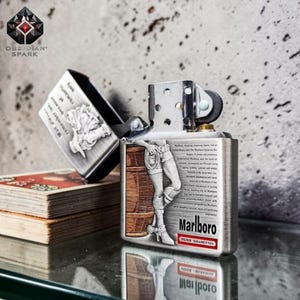 Western Cowboy Vintage Lighter, Gift for Him Zippo Style Windproof Lighter, Mens Gift, Fathers Day Gift, Collectible Premium Design image 3