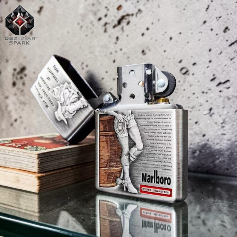 Western Cowboy Vintage Lighter, Gift for Him Zippo Style Windproof Lighter, Mens Gift, Fathers Day Gift, Collectible Premium Design image 3