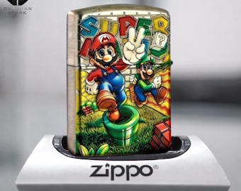 Metal Lighter Collectible Lighter Gift for Him, Retro Arcade Adventure Lighter, Colorful Cartoon Style, 3D Engraved Lighter, Windproof Flame