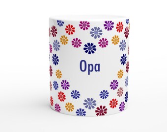 This beautiful ceramic Grandpa flower hearts mug is a lovely gift idea!