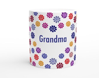 This beautiful ceramic Grandma flower heart mug is a lovely gift idea!