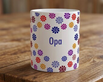 This beautiful ceramic Grandpa flower hearts mug is a lovely gift idea!