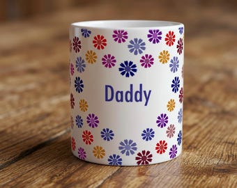 This beautiful ceramic Daddy flower hearts mug is a great gift idea!