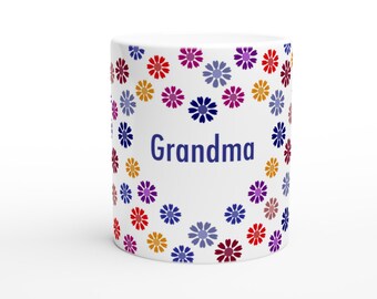 This beautiful ceramic Grandma flower heart mug is a lovely gift idea!