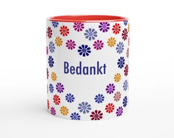 This beautiful ceramic Thank You flower hearts mug is a lovely gift idea!