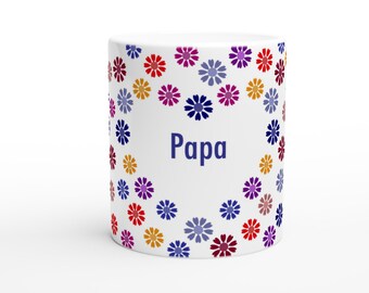 This beautiful ceramic Papa flower hearts mug is a lovely gift idea!