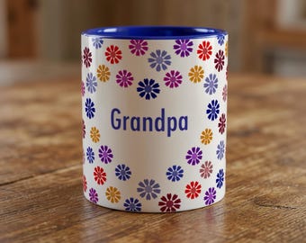 This beautiful ceramic Love Grandpa flower heart mug is a lovely gift idea!