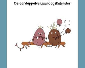 A Dutch Potato Birthday Calendar, Funny Gift, Unique A4 Annual Calendar, Cheerful Illustrations, Keeping Track of Birthdays