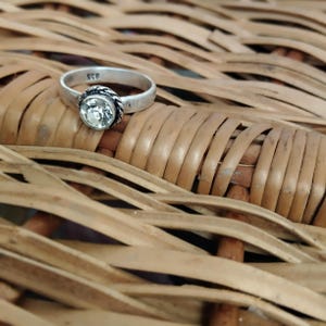 Sterlingzilveren edelsteenring, minimalistische solitaire handgemaakte zilveren sierlijke statement alledaagse sieraden,