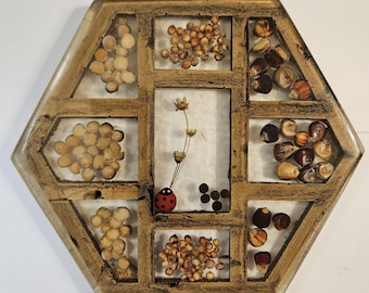 Vintage 1970s Harvest  Resin Hexagon "Vomit Clock" Spoonrest