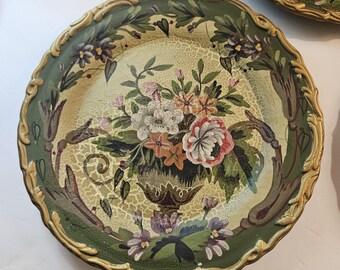 3 vintage Toyo Heavy China decorative Floral plates by Raymond Waites
