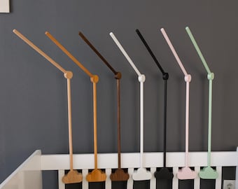 New Natural Wood Baby Crib Mobile Holder, Handcrafted, Universal Design, Tool-Free Assembly