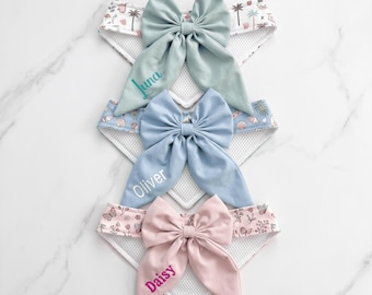 Arnés personalizado para mascotas con nombre, chaleco suave y ajustable para perros y gatos, arnés personalizado de malla transpirable para mascotas pequeñas, lindo regalo con pajarita