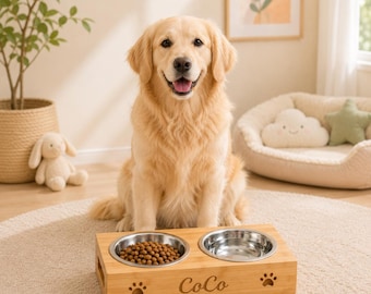 Comedero personalizado para perros y gatos, comedero de cerámica personalizado con nombre, comedero para cachorros grabado, bonito regalo para amantes de los perros y los gatos.