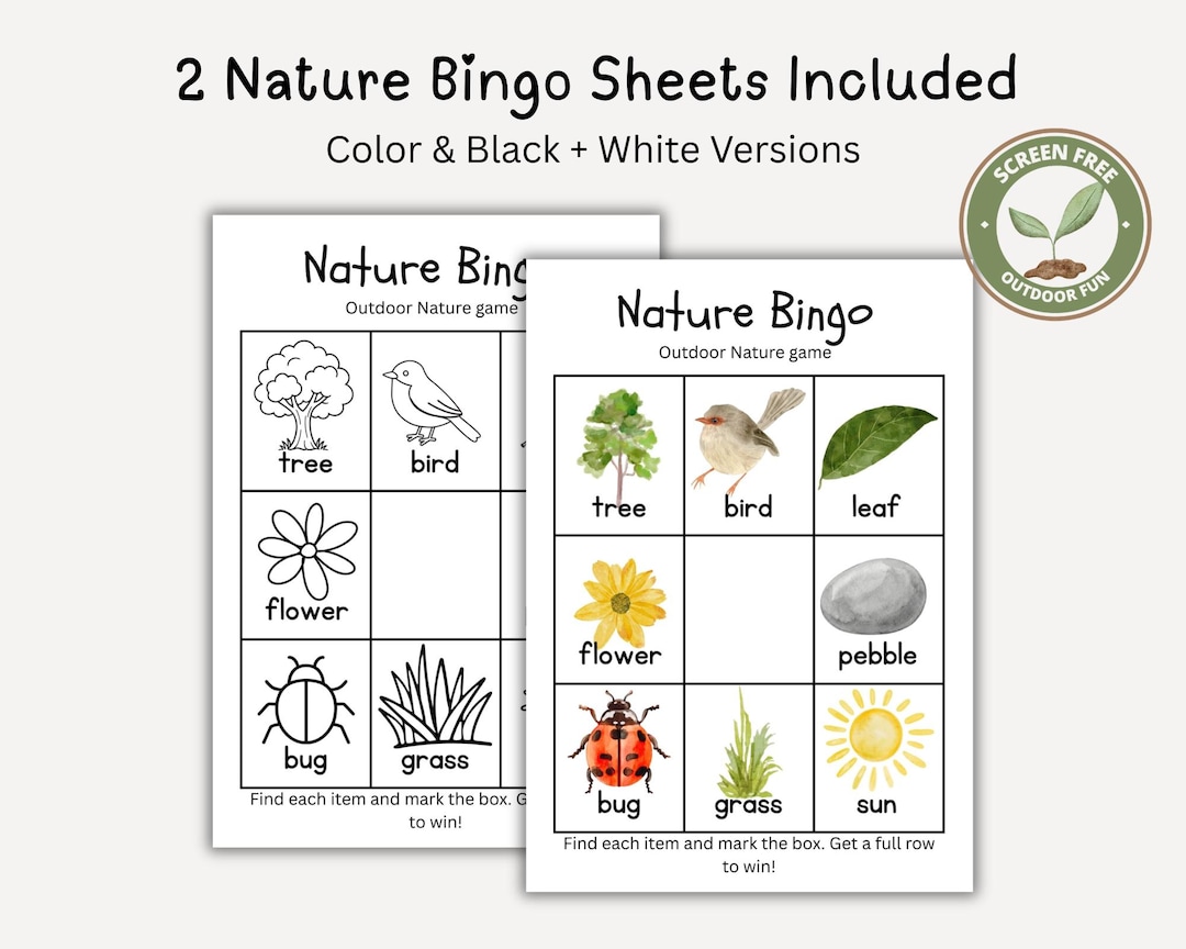 Nature Bingo Game | Outdoor Scavenger Hunt, Forest School Activity (PDF ...