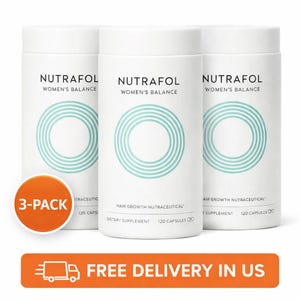 Paquete de 3 Nutrafol Women’s Balance / Suplemento para el crecimiento del cabello en mujeres / Tratamiento para el cabello debilitado / Apoyo para el equilibrio hormonal / 120 cápsulas cada uno