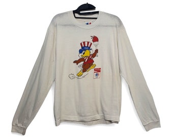 Vintage Los Angeles 1984 Olympics Shirt, Sam the Eagle Levi's Long Sleeve Jersey Tee, Single Stitch, USA, Coca Cola, 1980s Vintage Clothing