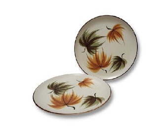 Vintage Fall Leaf Dishes, Casual Ceram Catalina Plates, Japan, Autumn Place Setting, Farmhouse Dinner Table, Cottagecore, Vintage Kitchen