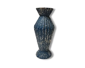Vintage Mid Century Modern Savoy China Art Pottery Vase, 24K Gold Hand Decorated, Speckled Splatter Ribbed, Retro Vintage Home Decor