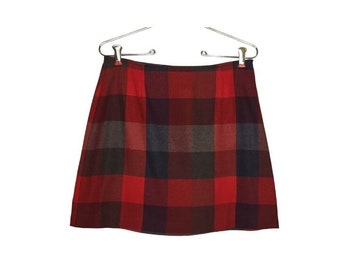 1990s Vintage Buffalo Plaid Skirt, The Limited America Wool Blend Mini, Made in Italy, Y2K Preppy Academia School Girl, Vintage Clothing