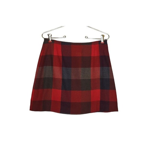 1990s Vintage Buffalo Plaid Skirt, The Limited America Wool Blend Mini, Made in Italy, Y2K Preppy Academia School Girl, Vintage Clothing