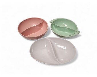 1970s Vintage Melmac Divided Serving Bowls, Mint Green Boonton, Pink Ovation by Westinghouse, Carleton for Gracious Living, Vintage Kitchen