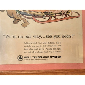 Vintage Bell Telephone Systems Ad, 1964 Betsy Bell We're On Our Way Framed Print Ad, Old Phone Magazine Advertisement, Vintage Ephemera image 4