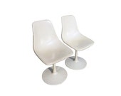 Vintage Fiberglass Chairs - Mid Century Modern Shell Tulip Swivel Chairs Space Age Atomic