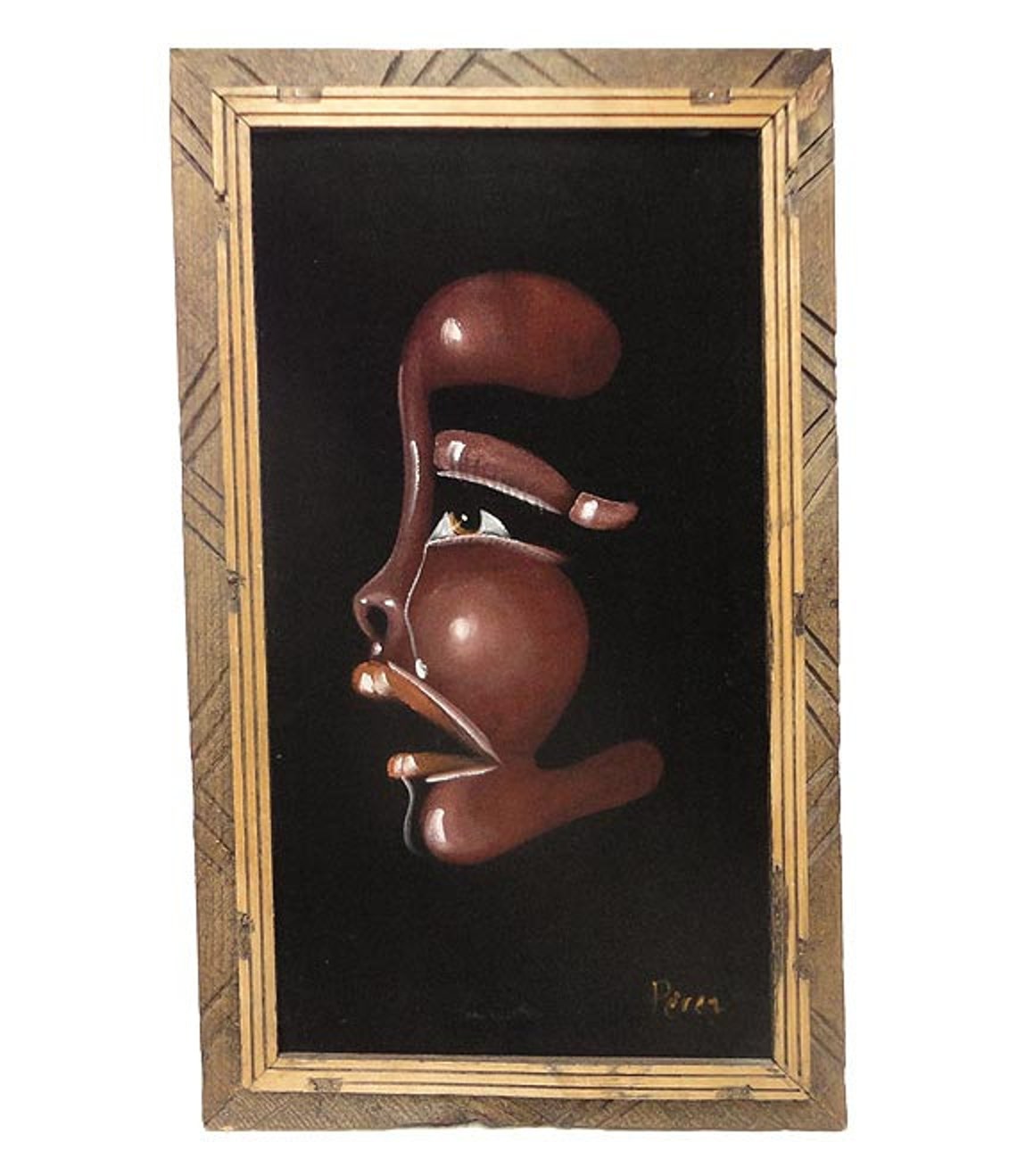 SALE Vintage Black Velvet Painting Crying Child African Etsy