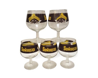 1960s Vintage Kahlua Sombrero Glasses, Donkey Burro, Mid Century Cocktail Glasses, White Russian Coffee Drinks, Retro Vintage Barware