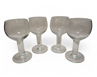 4 Vintage Column Water Goblets, 1970s Mid Century Modern, Orrefors 16 oz Clear Blown Crystal Glasses, Vintage Barware