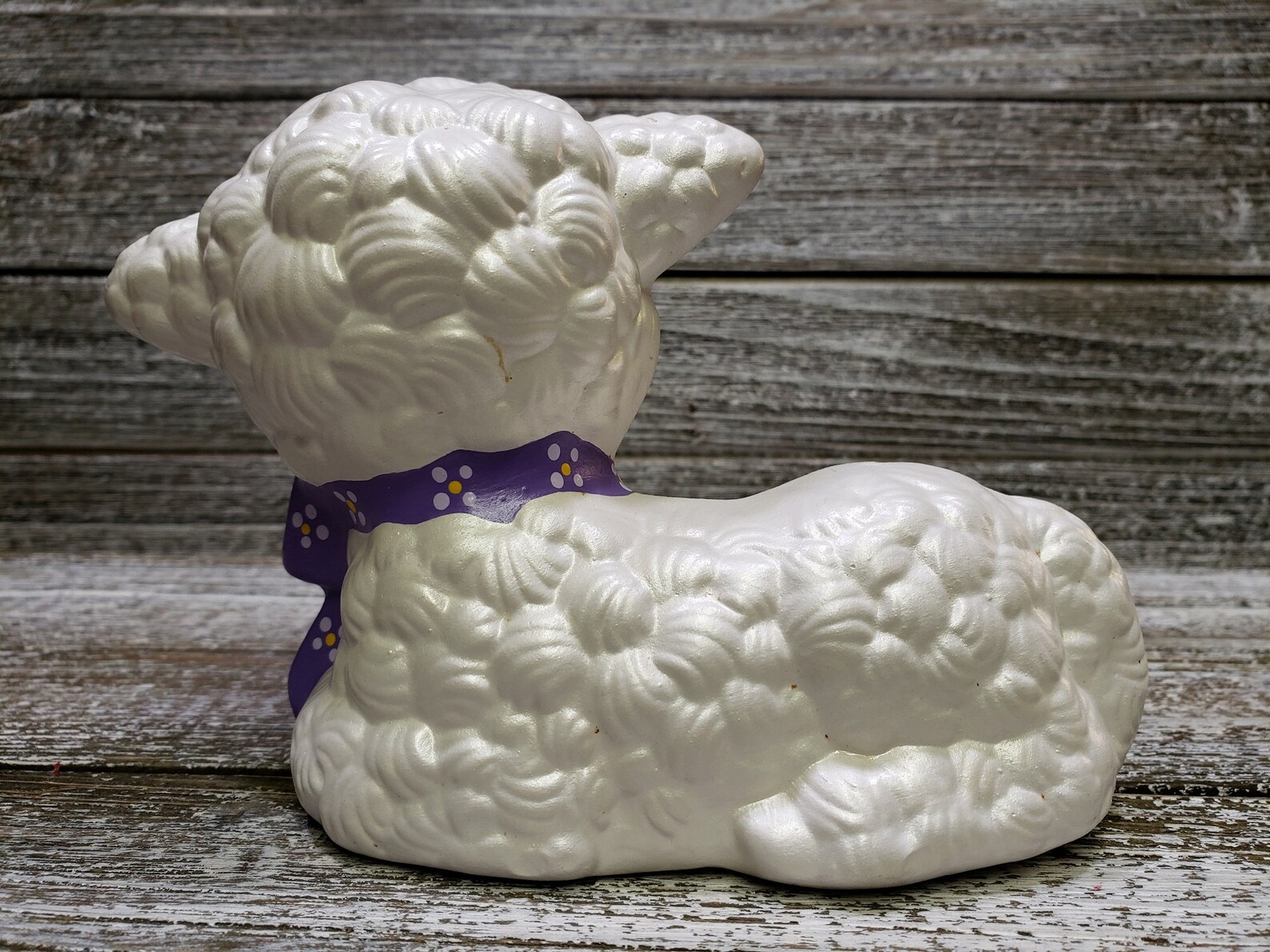 Vintage Ceramic Lamb 1980s White Wooly Easter Lamb Figurine Etsy