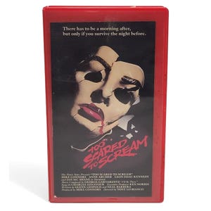 1980s Too Scared To Scream VHS, Horror Suspense Thriller Movie, Vintage R Rated Video Rental, Mike Connors Anne Archer Collectible Tape