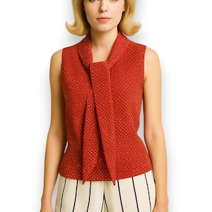 1960s Vintage Tootique Mod Romper, Red Polka Dot Drop Waist Top, Striped Twill Shorts, Twiggy Laugh-In Go-Go, 1970s One Piece Playsuit