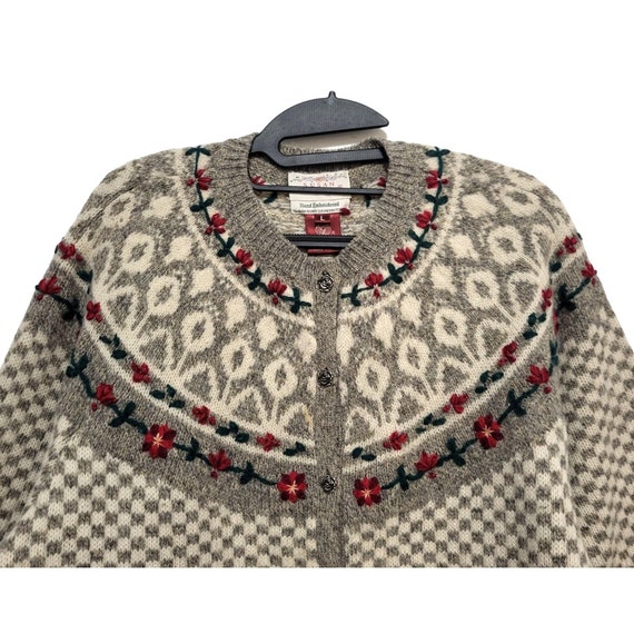 1980s Vintage Susan Bristol Sweater, Hand Embroid… - image 2