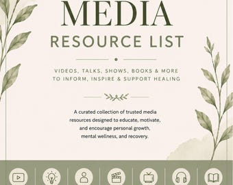 Addiction Recovery Media Resource List PDF | Recovery Movies TV Shows Podcasts & Books | Mental Health and Sobriety Support Guide