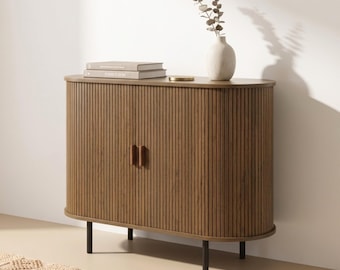 Sideboard Storage Cabinet with Sliding Doors, Modern Credenza Buffet Cabinet for Entryway