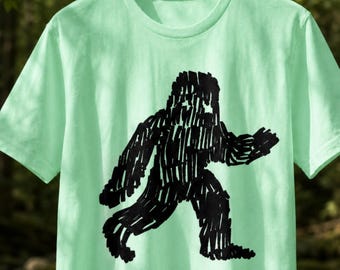 Big Foot Felt Pen Sketch T-Shirt | Original Wearable Spiritual Art | Conscious Clothing