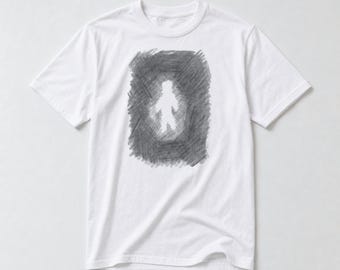 Luminous Being Pencil Sketch T-shirt | Original Wearable Spiritual Art | Conscious Clothing