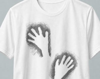 Hand Dual Portal Staggered Pencil Sketch T-Shirt | Original Wearable Spiritual Art | Conscious Clothing