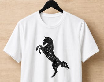 Horse Silhouette Original Sketch | Horse Silhouette Drawing | Equine Art | Conscious Clothing