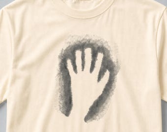 Single Hand Print Portal Pencil Sketch T-Shirt | Original Wearable Spiritual Art | Conscious Clothing