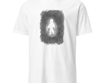 Camiseta con boceto a lápiz de un ser luminoso (arte original)