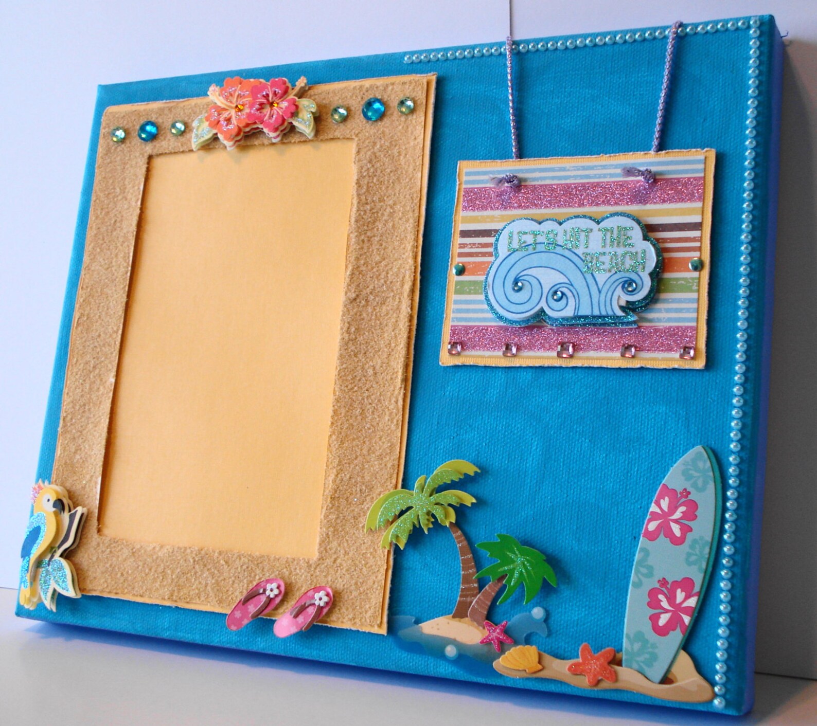 Beach Themed Wall Art Picture Frame on Canvas Etsy