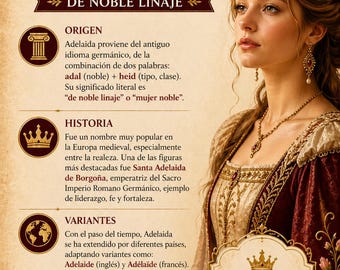 Adelaida Descarga digital personalizada con el significado y origen de tu nombre