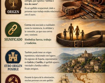 Correa Descarga digital personalizada con el significado y origen de tu nombre