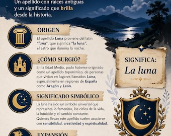 Luna Descarga digital personalizada con el significado y origen de tu nombre