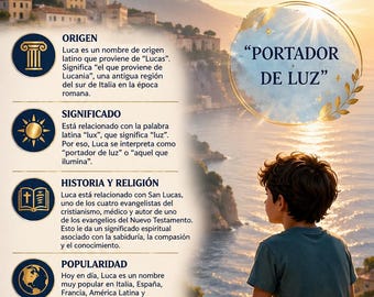 Luca Descarga digital personalizada con el significado y origen de tu nombre